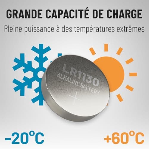 ABSINA 10x Pile LR1130 AG10 LR54-1,5V Alcaline étanche & Longue durée - V10GA / RW49 / G10A / 189 / GP189 / L1130 / 89A - Pile LR54 Pile Bouton, Pile L1131C, Pile L1131, Piles LR54, Piles AG10
