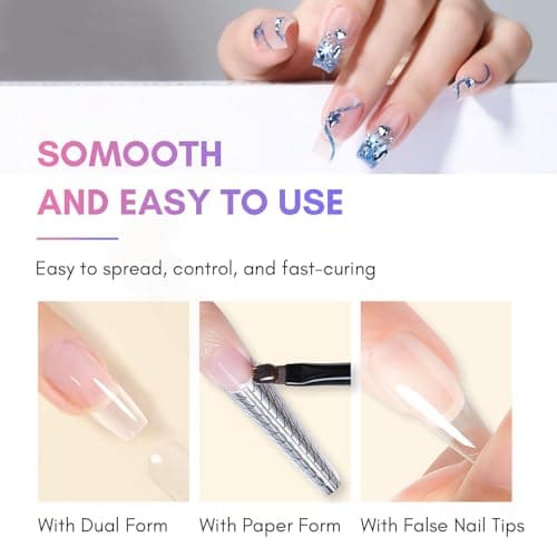 Makartt Poly Nail Extension Gel - Long Lasting Nail Builder Gel de Construction Ongle, Acrylic Thickening Gel pour Beginner and Professional, Quick Extender Gel UV/LED pour Nail Art, 50ML(Transparent)