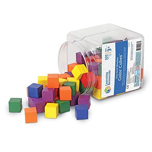 Learning Resources Cubes en bois de couleur de 2,5 cm (jeu de 102)