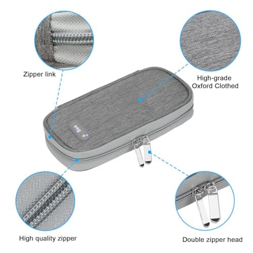 YOUSHARES Pochette Isotherme Insuline - Trousse Isotherme Médicament avec 2 Poche de Glace pour Diabetique, Sac Transport Insuline Voyage pour Stylo d'Insuline, Seringues, Vaccin (Gris