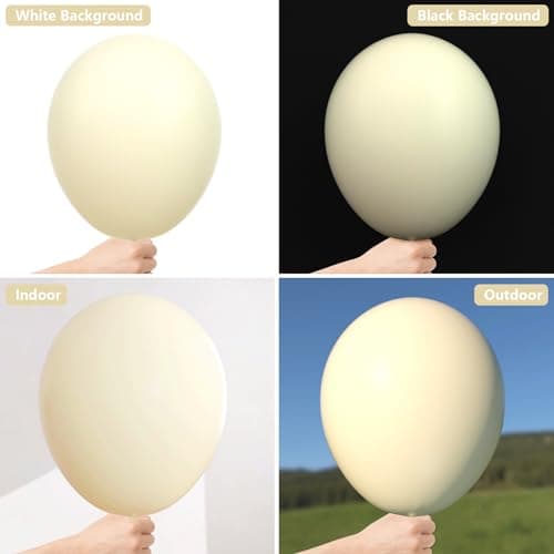 WAREHOUSE Ballon 50 Pièces - 12" 30 cm - LATEX NATUREL | Ballon Gonflable Hélium | Ballon Baudruche | Décoration pour Anniversaire, Baptême, Fete. (Ivoire blanc-3)