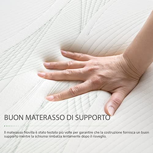 Novilla, Matelas 140x200, Matelas Mousse à Mémoire de Forme, Moyenne Ferme, Excellent Soutien, Certifié Oeko-Tex, Hauter 16 cm, Extrêmement Durable