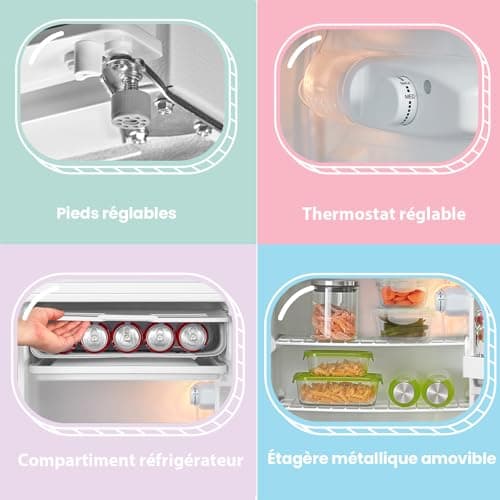 Comfee' RCD93WH2(E) Réfrigérateur à une porte, 93 L, Contrôle de la température, Pose libre sous le comptoir, Silencieux, Blanc