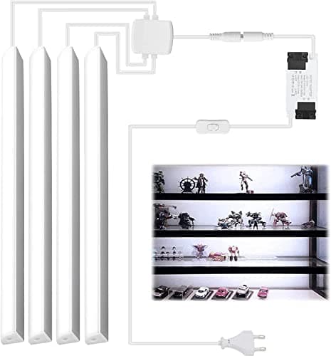 Cefrank LED Sous Vitrine, 4pcs 30cm barres lumineuses LED en V-Forme éclairage d'armoire 1200lm 12W, Blanc (6000K)