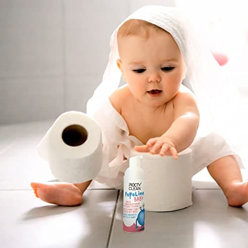 ProctyClean PopoLino Baby Mousse nettoyante douce au lieu de lingettes humides. Rend les fesses et l'environnement heureux avec aloe vera, hamamelis, begamotte et vitamine E