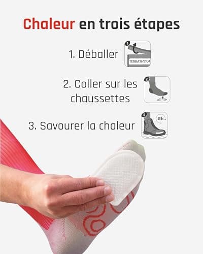 TerraTherm Chauffe Pieds Collants, Chauffe Pied 8 Heures de Chaleur, chaufferette Pied à Tout Type de Chaussure, Super Mince, confortablement Doux, Chauffe Pieds, 5 Paires