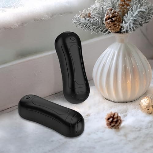 FANDLISS Chaufferette Main Rechargeable,6000 mAh Chauffe Mains Cylindriques,3 Modes de Chauffage,2024 Electrique Chauffe Main USB pour Sports Travail en Extérieur Camping Randonnée-Noir