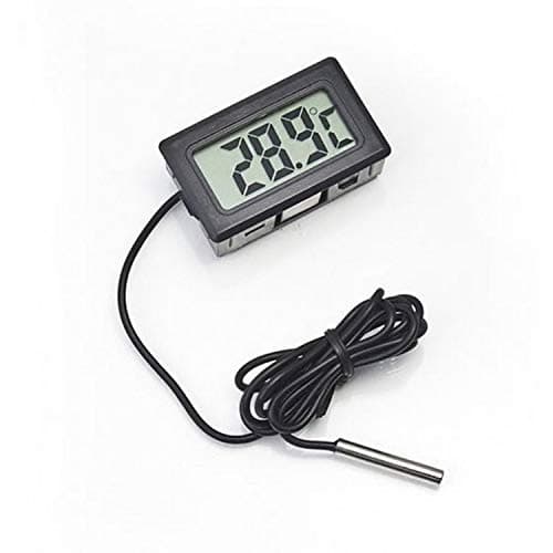 Capteur de température LCD Réfrigérateur Thermomètre de température pour aquarium Thermomètre à affichage numérique Thermomètre Anti-interférence résistant Plage de température -50~110 °C (Noir)