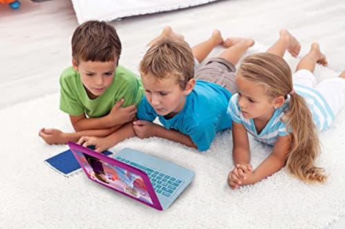 Lexibook Disney Frozen La Reine des Neiges 2-Ordinateur Éducatif Bilingue Français/Néerlandais-Jouet Filles avec 124 Activités pour Apprendre, S'amuser et Jouer du Piano-Bleu/Violet, JC598FZi10