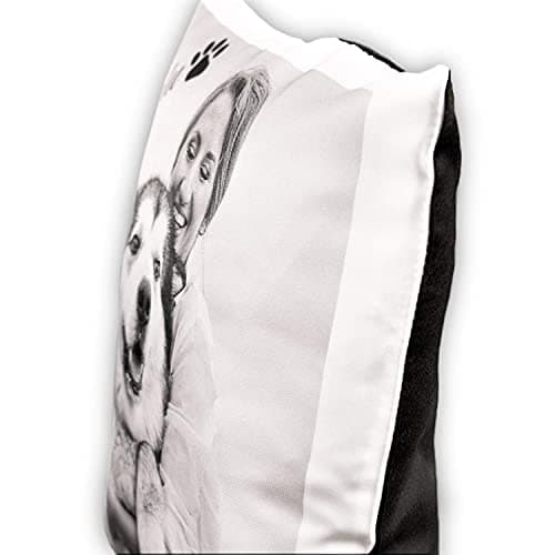 LOOXIS Coussin Photo personnalisé, à Personnaliser, à Faire Imprimer, Texte et Image de Votre Choix - Idée Cadeau pour Femmes et Hommes - Remplissage Inclus, 40 x 40 cm, Aspect Lin, Noir