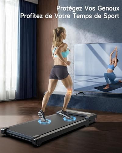 Tapis de Marche Course Walking Pad - Bureau Compact Petit Mini Treadmill Home Maison Courses Silencieux Portable Roulant Motorise Electrique Machine 6KM/H Vitesse Réglable