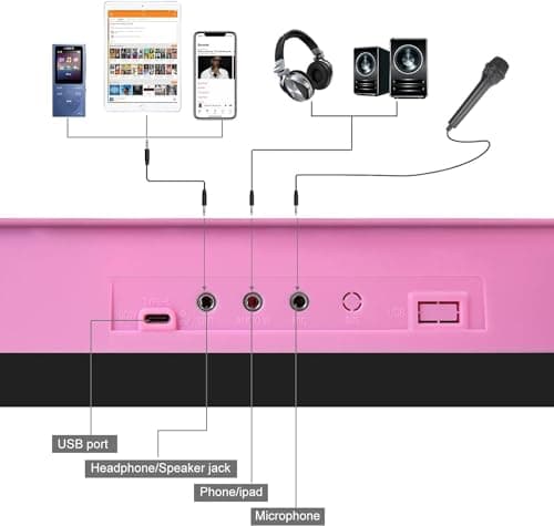 Hricane 61 touches clavier de Piano avec Microphone Piano Note autocollant alimentation support de musique électronique numérique clavier cadeau pour débutant garçons filles