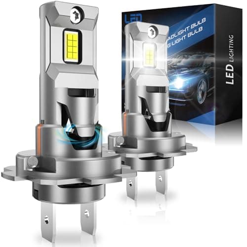 JOSHF Ampoules H7 LED Phare pour Voiture, 28000LM 110W 6500K Blanc 600% Lumineuses Anti Erreur H7 Led Ampoule, 1:1 Remplace Lampes Halogènes, DC12-18V,2 Pièces