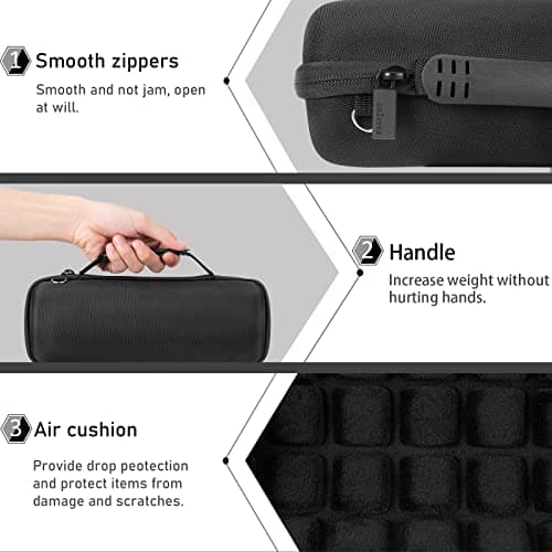 co2CREA Dur Étui de Voyage Rigide Housse Cas pour JBL Flip 6 / JBL Flip 5 Enceinte Bluetooth Portable(boîte Seule) (Flip 6/5 Housse, Noir)