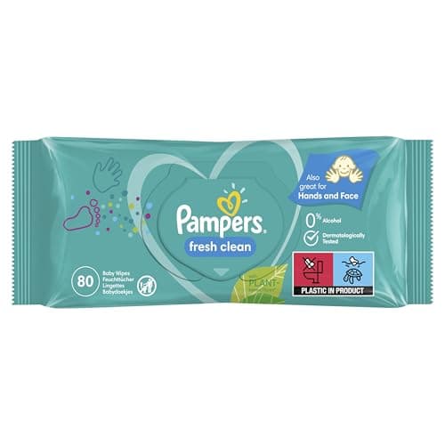 Pampers Fresh Clean, 1200 Lingettes pour Bébé (15x80), Sans Alcool, Aussi Pour Les Mains Et Le Visage