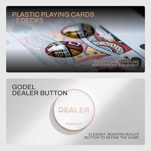 SLOWPLAY Godel Jetons céramiques pour Texas Hold'em, 500 PCS [avec valeurs], 39mm & 10g | Étui Haut de Gamme, Coque Polycarbonate Allemand Durable.