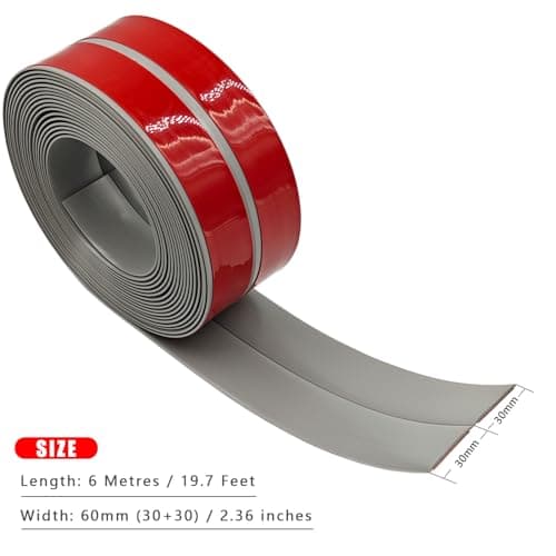GELINTONG Plinthe souple PVC, Plinthe flexible - pliable, Plinthe souple premium pour revêtement de sol, Montage facile 30x30 mm – 6 mètre Blanc