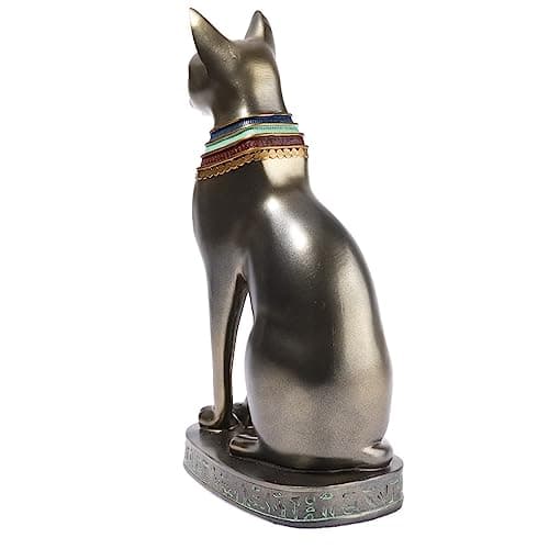 lachineuse - Statuette Chat Égyptien Bastet 19 cm - Déesse Égyptienne - Statue Décoration Égypte Antique - Figurine Objet Egyptien Chat - Buste Egyptien - Idée Cadeau Originale Déco - Dieu Sculpture
