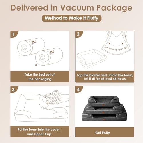 EHEYCIGA Panier Chien Grande Taille XL Orthopedique, Memoire de Forme Lit pour Chien Imperméable, Canapé pour Chien Dehoussable Lavable
