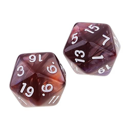 Sharplace 10pcs Dés Chiffres 20 Faces Dice D20 Accessoires pour Jeux de Rôle Bar Club (Café Violet)