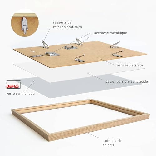 DEHA Design Cadre en bois Fontana, 50x70 cm, Chêne