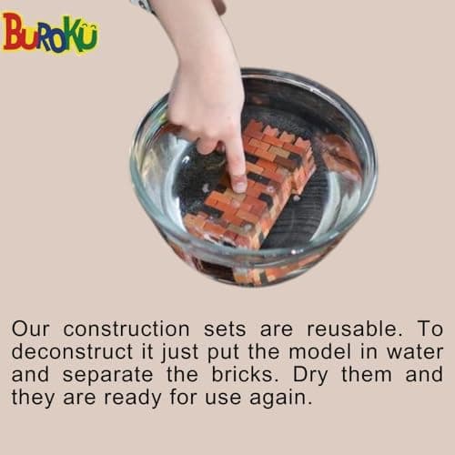 Buroku - Kit de Construction de Ferme | 430 Pièces | Briques en Pierre et Bois | Favorise l'Apprentissage STEM et les Compétences Motrices | Inclus Animaux et Accessoires | Inclus Colle