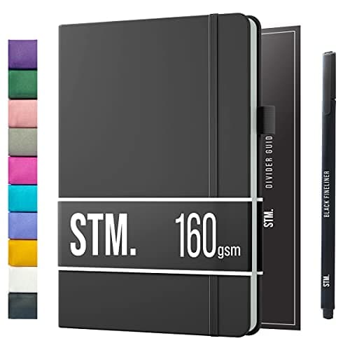 Scribbles That Matter A5 Bullet Dotted Journal + Stylo gratuit! Ton carnet a5 pointillés Couverture rigide 160 g/m2, 150 papier épais résistant aux saignements pour le travail (5,75 x 8,5) pouces
