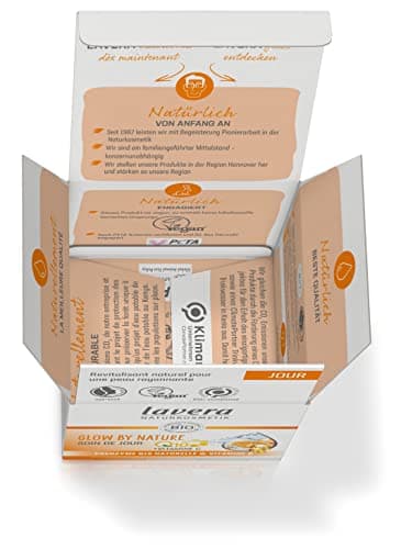 lavera GLOW BY NATURE Soins de jour - cosmétiques naturels - végan - Q10 & Vitamine C - hydratant - soins de jour - revitalisant - certifié PETA - 1 x 50 ml