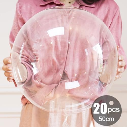 Bobo Balloons Lot de 20 ballons transparents à bulles pour ballons - 50cm - Ronds Clairs Ballons, cadeaux pour Noël, mariage, décoration de fête d'anniversaire?24 Pouces?