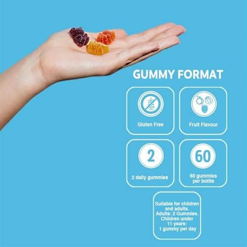 VITALDIN Probiotique Gummies – 500 millions d ́UFC de Bacillus Coagulans par dose + Vitamine B12 – 60 Gommes (pour 1 mois); saveur de Fruits – Flore Intestinale – pour Enfants et Adultes