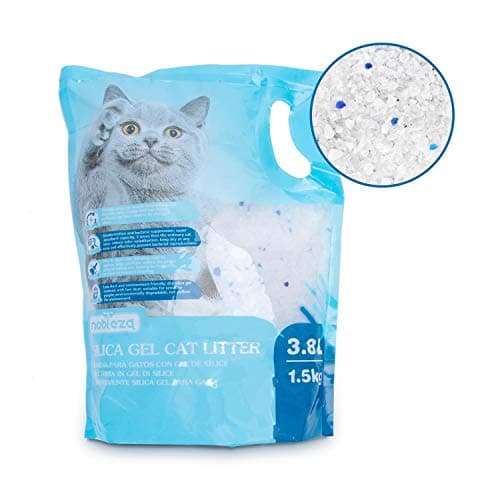 Nobleza Litière pour Chats Silice Gel 30.4L - Litière pour Chat Haut de Gamme avec Contrôle Supérieur des Odeurs et Absorption Efficace des Liquides