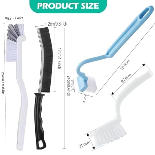 Xemnys Brosse de nettoyage pour joints de carrelage - Brosse de nettoyage sous le bord des toilettes - Outil de nettoyage pour salle de bain/douche/cuisine/fenêtre