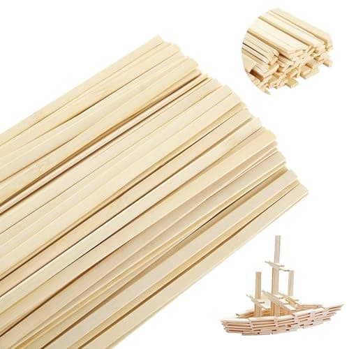 Bâtons en Bois 150pcs Baguette Bois Sûr Batonnet Bois de Bambou Réutilisable Batonnet en Bois Non Toxique et Environnement 30x0.9x0.3cm pour Travaux Manuels Modélisme Arts Projets de Bricolage