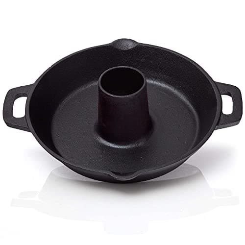 BBQ Nerd© Cocotte à Poulet en Fonte Support pour volaille pour Barbecue et Four Support de Poulet en Fonte Ø 28 cm pour Cuisson sans Graisse Cocotte Rustique avec bac de récupération