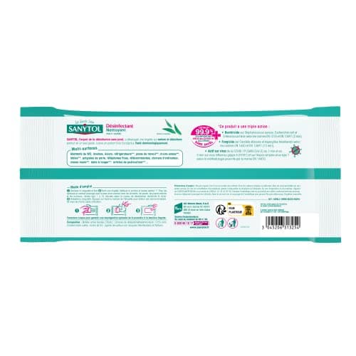 Sanytol - Lingettes Multi-Usages Désinfectantes Eucalyptus x 72 lingettes