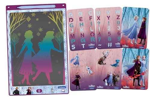 Lexibook, Ardoise Magique La Reine des Neiges, Jouet Artistique et créatif pour Filles et garçons, Format A4 avec dessins multicolores, Violet/Bleu, CRT10FZ