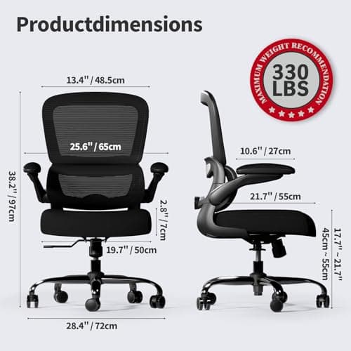 TRALT Chaise de Bureau Chaise de Bureau Mesh Ordinateur de Bureau avec Roues Chaise de Bureau Ergonomique Hauteur réglable Chaise pivotante Chaise de Travail (Noir)
