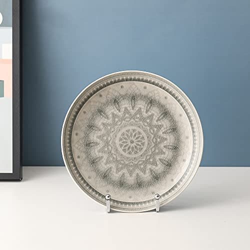 Chevalet Support Presentoir Porte Assiette - 4.5 Pouces Metal Support Assiette Decorative - Support Cadre Photo de Table - Présentoir de Fer pour Plaque | Livre Cuisine | Carte Postale | Art - argenté