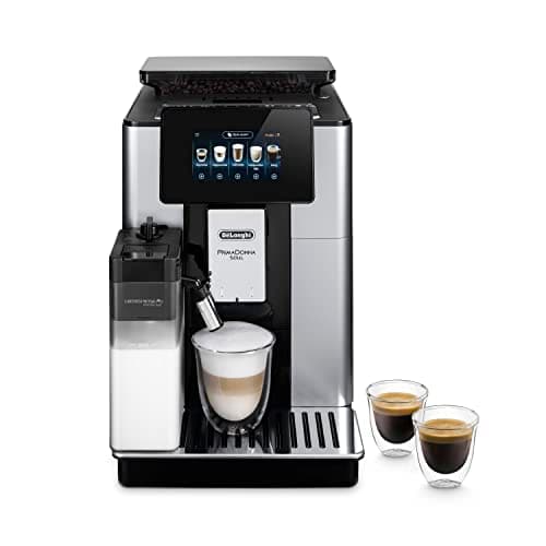 De'Longhi PrimaDonna Soul Machine a Café Grain ECAM612.55.SB, Machine Expresso et Cappucino, Technologie Exclusive Bean Adapt, Argent et Noir