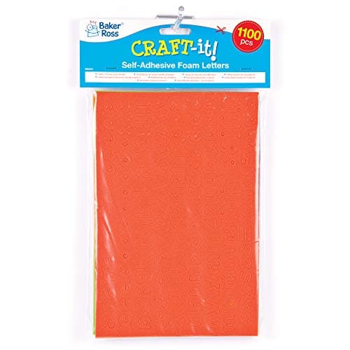 Baker Ross Lettres minuscules de l'alphabet en mousse autocollantes (lot de 1100) - Matériel créatif pour enfants et adultes