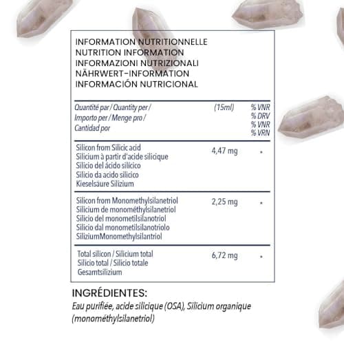 Orgono Living Silica Collagen Booster. Complément de Silicium Liquide pour Stimuler la Production de Collagène Natif. Complément Alimentaire Collagène pour Os et Articulations. 1 000 ml