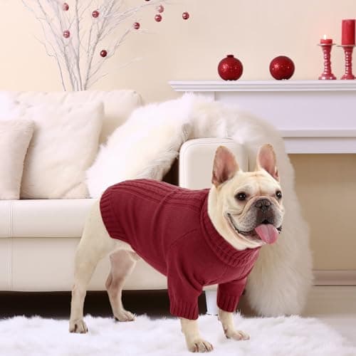 KONVINIT Pull Chien Pull pour Chien Col Roulé Tricot Chien Jumper Hiver Tricot Pullover pour de Petite,Moyenne et Grande Taille