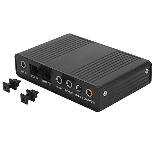 AMONIDA DM-HD10 Carte Son Externe Adaptateur Surround 5.1 6 canaux Adaptateur de Carte Son Audio