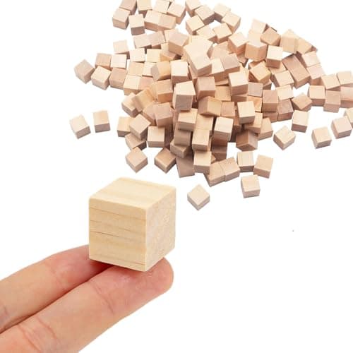 Cube en Bois 400 Pcs, Petit Cube Bois Brut 1x1x1cm, Bloc Bois Naturel, Cube Bois Bricolage, Cube Bois Naturels Blocs pour Bricolage DIY Peinture