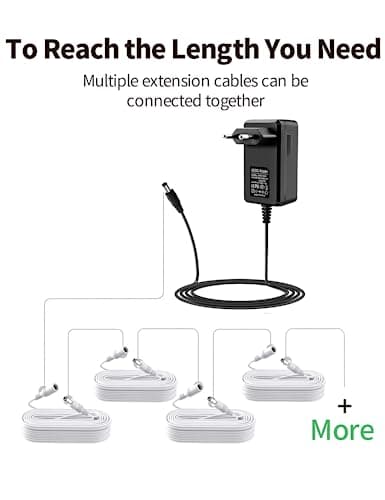 Câble de rallonge d'alimentation 30ft 10m pour système de caméra de vidéosurveillance Cordon de rallonge d'alimentation