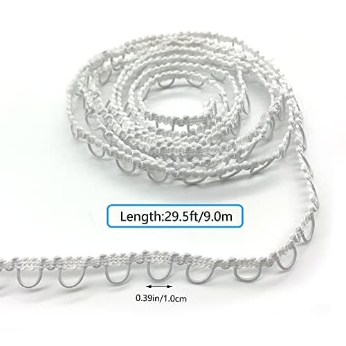 DHER Boutonnière Élastique Élastique avec Boutonnière 9 m Boutonnière Cordon Élastique Boucle Élastique pour Collier Femme, Ornement de Boutonnière en Dentelle Extensible Extensible de Mariage (#2)