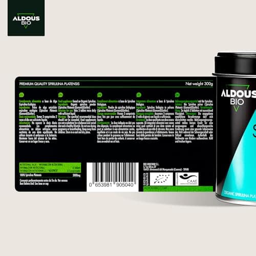 Spiruline Bio Comprimés | 600 Comprimés | Dose 3000mg | Detox - Riche en Phycocyanine & en Protéines | Complement Alimentaire Fatigue & Immunité Adulte | Minéraux & Vitamines | Sans Plastique