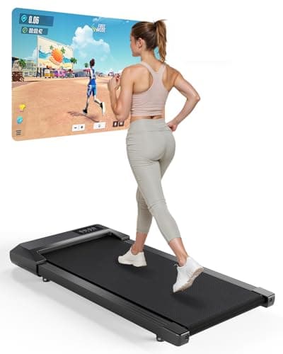 Copant Tapis de Marche, Tapis de Course avec LCD Écarn, 2.5 HP Walking Pad avec APP &Télécommande,Charge Max 159 kg, avec Parcours d'Entraînement et Courses, 1-8km/h pour Domicile ou Bureau