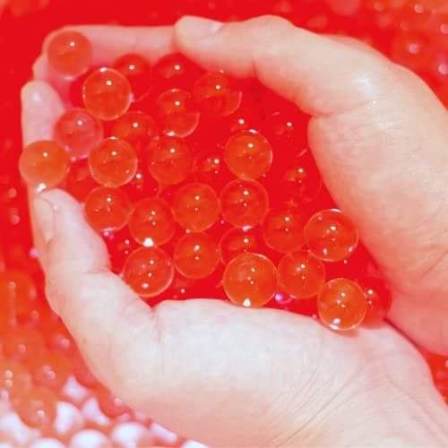 Risai Water Balls, Crystal Gel Beads Perfect for Hydrogel Plants Vase Filler, Centerpiece Silicone Orbs, Non-Toxic Clear Jelly Gems, Growing Bead 5000pcs, Red 100g