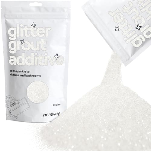 Paillettes pour joints de carrelage blanc irisé additif pour joints de salle de bain ultrafin et scintillant Hemway 100 g/3,5 oz
